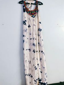 Tie Dye Embroidered Maxi Dress....