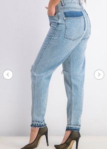 Mango Blue Washed Mom Jeans