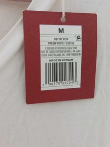 White V-Neck Long Sleeve Tee - Medium( Pack 2)