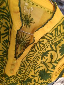 Pure GEORGETTE Embroidered Short Kurti With (ONLY