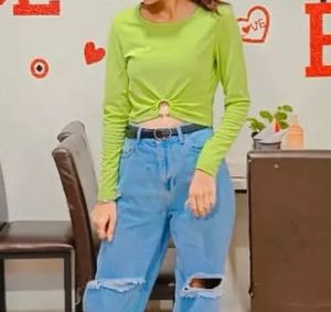 Lime Green Long Sleeve Top