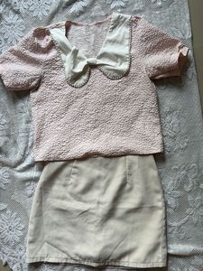 Cute Pink Textured Puff Sleeve Dress