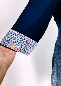 Blue Patterned Kurti Dress