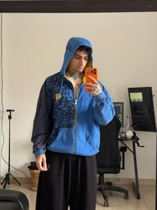 Men's Blue Zip-Up Hoodie