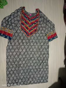 Chic Red Floral Kurti