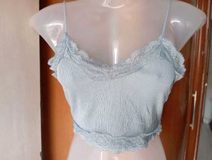 Cute Lace Trim Crop Top