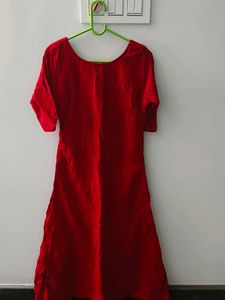 Elegant Red Embroidered Kurta