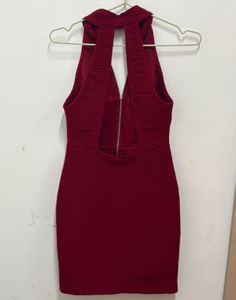 Burgundy Halter Mini Dress