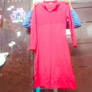 Tomato Red Woolen Kurti