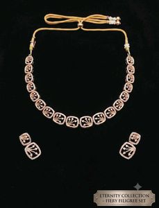 Rose Gold necklace and earring set