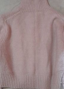Pink Collared Knit Cardigan