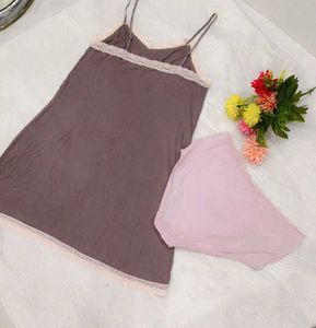 Lace Trim . Slip Dress