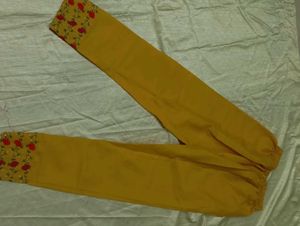 Floral Embroidered Yellow Kurta