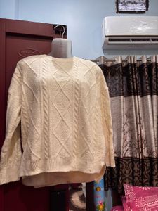 off white Cable Knit Sweater