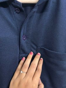 Men's Long Sleeve Navy Polo Shirt