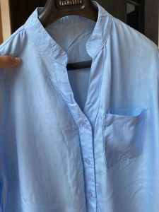 Light Blue Collared Tunic Shirt