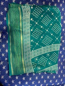 Elegant Green Bandhani Saree