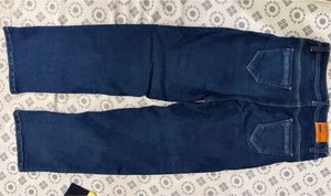 2 Dark Wash Wide(high waist) and straight leg jean
