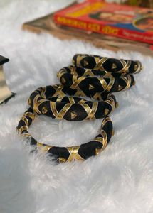 Stylish Black &amp; Gold Bangles