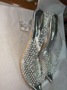Elegant Silver Embellished Heels
