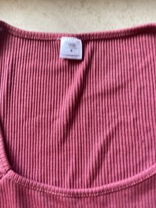 Street Style Store Peach Ribbed Top