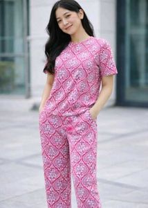 Pink Paisley Print Jumpsuit