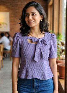 Chic Purple Textured Top