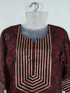 Maroon Printed Kurta Set (Women's)