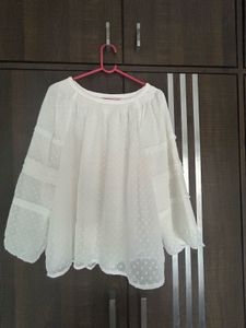 Sheer White Textured Blouse