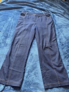 Dark Wash Denim Flare Pants