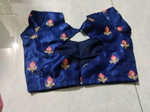 Blue Embroidered Lehenga with Pink Dupatta