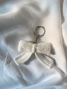 Bow White Bag Charm/keychain
