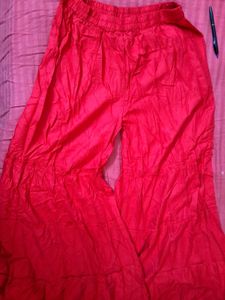 Vibrant Red Palazzo Pants