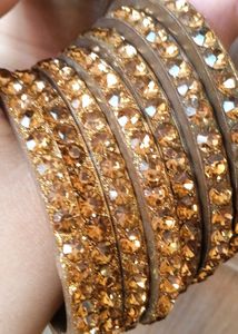 Set of 7 (Zircon) American Diamond Golden Champagn