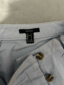 Light Wash Denim Button Skirt