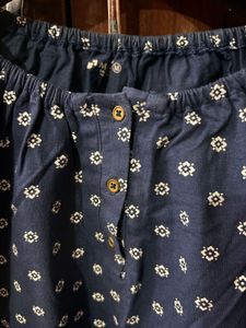 Navy Blue Printed Boho Top