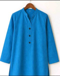 Vibrant Blue Cotton Kurta