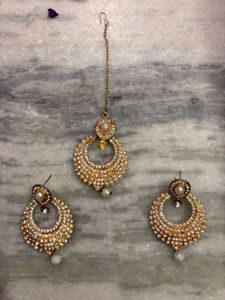 Elegant Gold & Pearl Jewelry Set