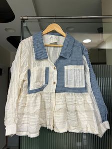 Boho Patchwork Button-Up Shirt