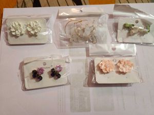 Floral Earrings Set - Five Unique Pairs