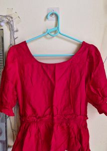 Chic Red Peplum Top