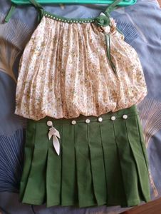 Floral Top with Green Accents
