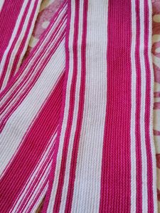 118.Pink &amp; White Striped Scarf
