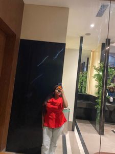 Red Short Sleeve Casual Top
