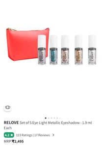 Relove Brand Set Of 3 Eye Light Metallic Eyeshadow