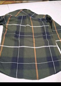 Boy's Green Plaid Long Sleeve Shirt