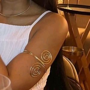 Trendy Golden Boho Spiral Arm Cuff | Brand New