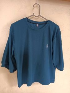Teal Crew Neck 3/4 Sleeve Top