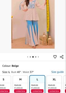 White Kurta Set with Blue Embroidery