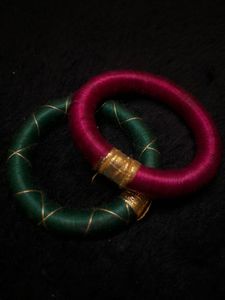 Vibrant Silk Thread Bangles Set